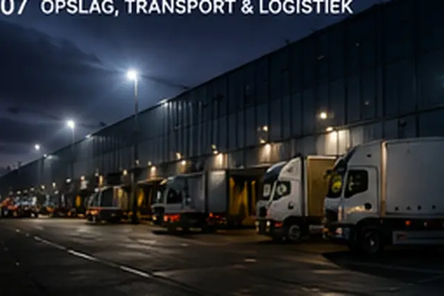 Laaddocks van een distributiecentrum bij nacht